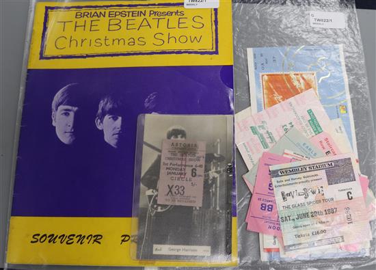 Entertainment Ephemera, including a Beatles Christmas Show souvenir programme,